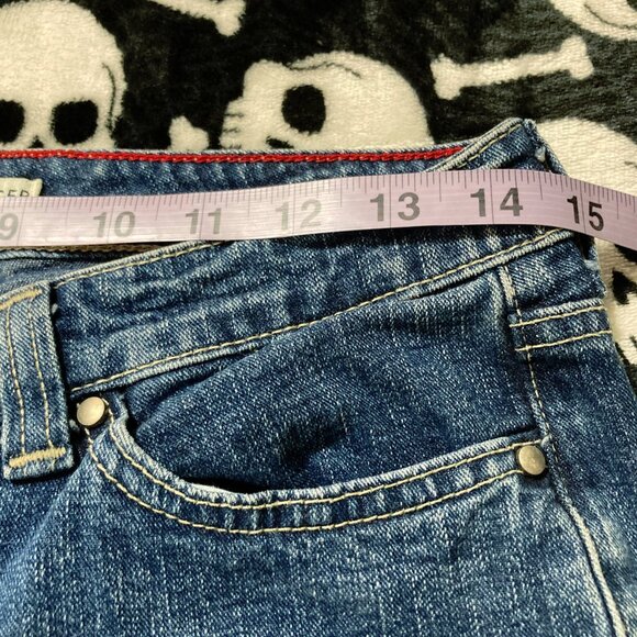 TOMMY HILFIGER Vintage straight leg blue jeans ~ XS SMALL size 4 - 6 denim pants - Picture 7 of 15